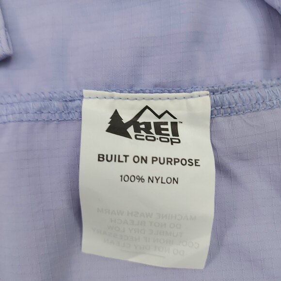 Rei-coop Ripstop Shirt Kids 14-16 Blue Roll Tab Sleeve Snaps Outdoor Hiking - Picture 12 of 12